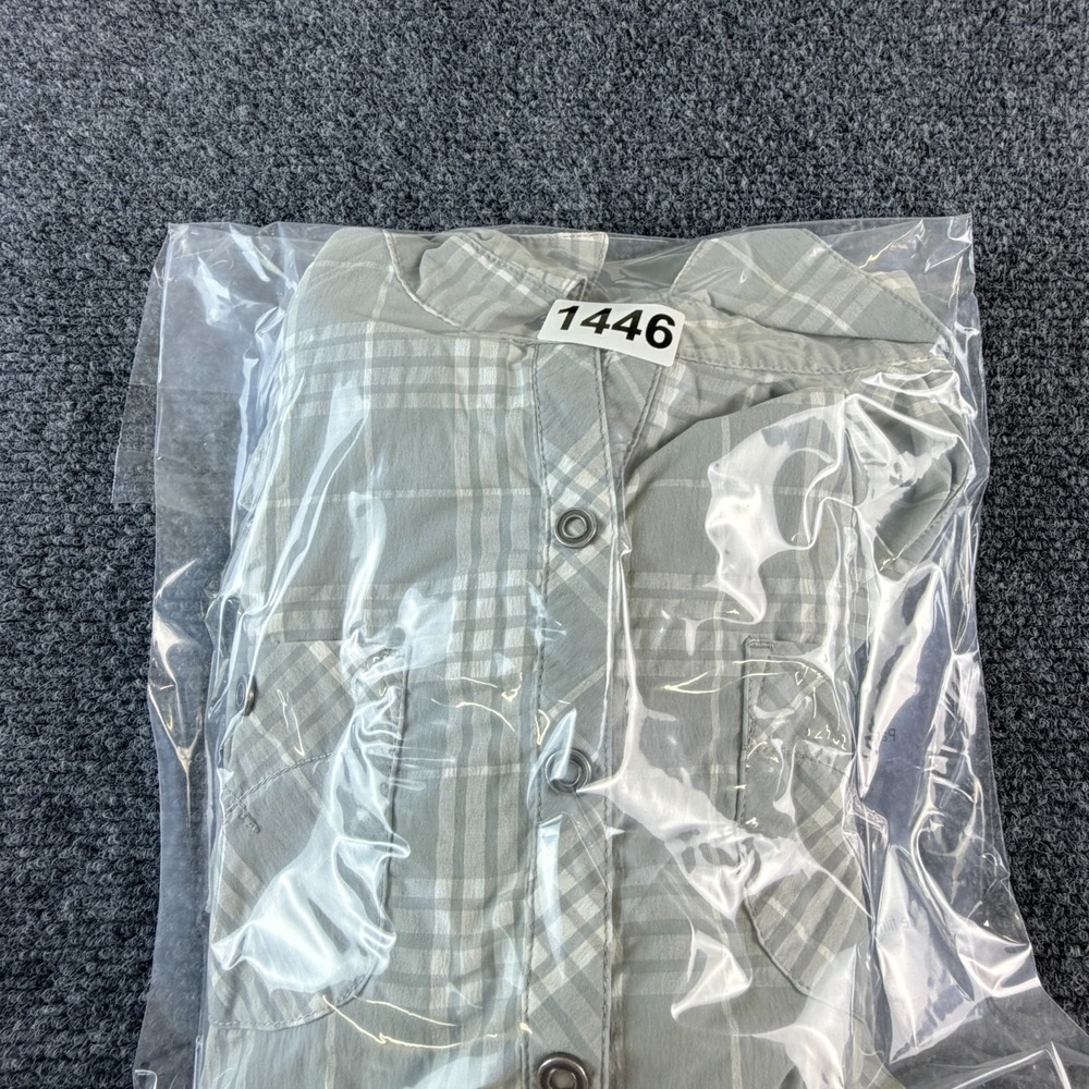 REI Co-op Hiking Shirt Womens Small Gray‎ Plaid Stretch Mesh Lined Snap Front - Picture 13 of 13